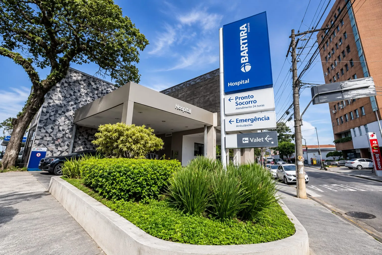 Fachada do Hospital Bartira, em Santo André